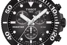 Load image into Gallery viewer, Tissot Seastar 1000 Chronograph Black Dial Black Rubber Strap Watch For Men - T120.417.37.051.02
