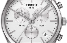 Load image into Gallery viewer, Tissot T Classic PR 100 Chronograph Silver Dial Silver Steel Strap Watch For Men - T101.417.11.031.00