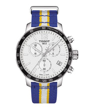 Load image into Gallery viewer, Tissot Quickster Chronograph NBA Golden State Warriors White Dial Two Tone NATO Strap Watch for Men - T095.417.17.037.15
