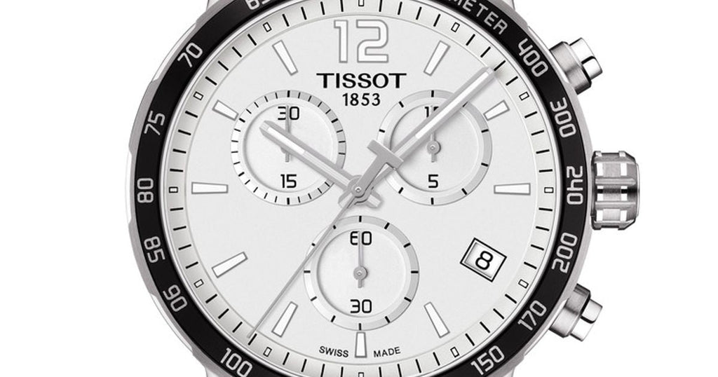 Tissot Quickster Chronograph NBA Golden State Warriors White Dial Two Tone NATO Strap Watch for Men - T095.417.17.037.15