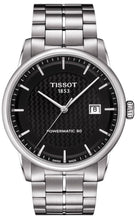 Load image into Gallery viewer, Tissot Luxury Powermatic 80 Black Dial Silver Steel Strap Watch for Men - T086.407.11.201.02
