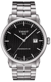 Tissot Luxury Powermatic 80 Black Dial Silver Steel Strap Watch for Men - T086.407.11.201.02