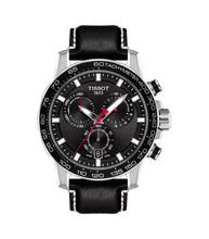 Load image into Gallery viewer, Tissot Supersport Chrono Black Dial Black Leather Strap Watch for Men - T125.617.16.051.00