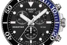 Load image into Gallery viewer, Tissot Seastar 1000 Chronograph Black Dial Black Rubber Strap Watch For Men - T120.417.17.051.02