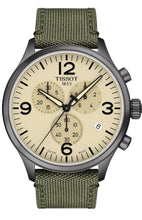 Load image into Gallery viewer, Tissot T Sport Chrono XL Beige Dial Green Nylon Strap Watch for Men - T116.617.37.267.00