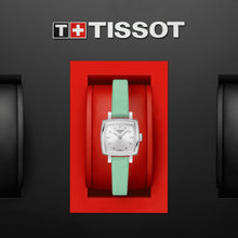 Load image into Gallery viewer, Tissot T Lady Lovely Square Silver Dial Light Green Leather Strap Watch for Women - T058.109.16.031.01