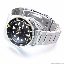 Load image into Gallery viewer, Seiko 5 Sports Automatic Black Dial Silver Steel Strap Watch For Men - SRPD57K1
