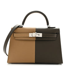 Load image into Gallery viewer, Epsom Casaque Mini Kelly Sellier 20 Vert Loden Dune Dark Bronze