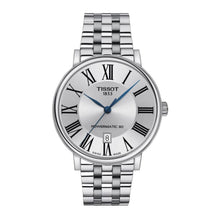 Load image into Gallery viewer, Tissot T Classic Carson Premium Powermatic 80 Silver Dial Silver Steel Strap Watch For Men - T122.407.11.033.00