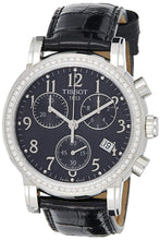 Load image into Gallery viewer, Tissot Dressport Diamonds Black Dial Black Leather Strap Watch for Women - T050.217.16.057.01