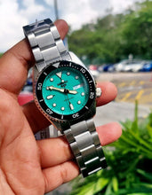 Load image into Gallery viewer, Seiko 5 Sports SKX Midi Automatic Teal Dial Silver Steel Strap Watch For Men - SRPK33K1