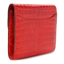 Load image into Gallery viewer, Shiny Alligator Constance Short Wallet Geranium
