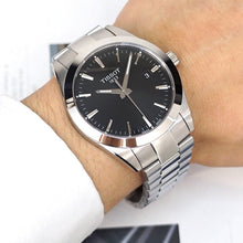 Load image into Gallery viewer, Tissot Gentleman Black Dial Silver Steel Strap Watch For Men - T127.410.11.051.00