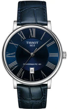 Load image into Gallery viewer, Tissot Carson Premium Powermatic 80 Blue Dial Blue Leather Strap Watch For Men - T122.407.16.043.00