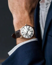 Load image into Gallery viewer, Tissot Carson Premium Powermatic 80 Silver Dial Brown Leather Strap Watch For Men - T122.407.36.033.00