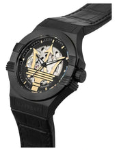 Load image into Gallery viewer, Maserati Potenza Automatic Black Dial Black Leather Strap Watch For Men - R8821108036