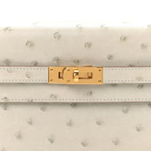 Load image into Gallery viewer, Ostrich Kelly Wallet To Go Gris Perle