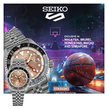 Load image into Gallery viewer, Seiko 5 Sports GMT Thong Sia Limited Edition Brown Dial Silver Steel Strap Watch for Men - SSK043K1