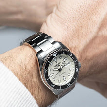 Load image into Gallery viewer, Seiko 5 Sports SKX Automatic Cream Dial Silver Steel Strap Watch For Men - SRPK31K1