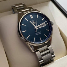 Load image into Gallery viewer, Tag Heuer Carrera Automatic Blue Dial Silver Steel Strap Watch for Men - WAR201E.BA0723