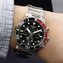 Load image into Gallery viewer, Tissot Seastar 1000 Chronograph Black Dial Silver Steel Strap Watch For Men - T120.417.11.051.01