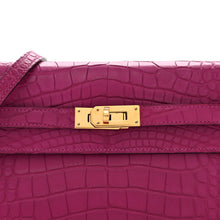 Load image into Gallery viewer, Matte Alligator Kelly Wallet To Go Rose Scheherazade