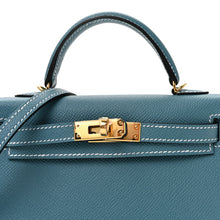 Load image into Gallery viewer, Epsom Mini Kelly Sellier 20 New Blue Jean
