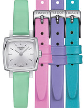 Load image into Gallery viewer, Tissot T Lady Lovely Square Silver Dial Light Green Leather Strap Watch for Women - T058.109.16.031.01