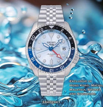Load image into Gallery viewer, Seiko 5 Sports Automatic GMT SKX Sports Style Asia Exclusive Limited Edition Ice Blue Dial Silver Steel Strap Watch For Men - SSK029K1