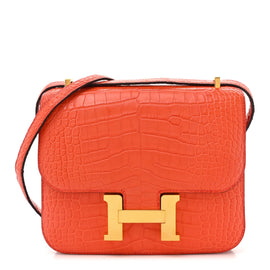 Matte Alligator Constance 18 Rouge Indien