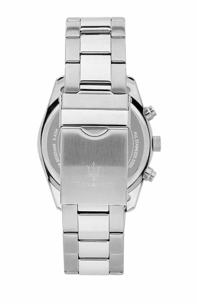 Maserati Competizione Chronograph White Dial Silver Steel Strap Watch For Men - R8853100017