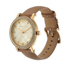 Load image into Gallery viewer, Michael Kors Corey Analog Gold Dial Brown Leather Strap Watch for Women - MK2986
