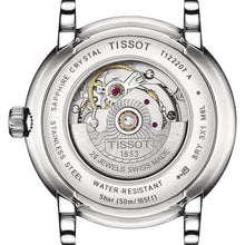 Load image into Gallery viewer, Tissot Carson Premium Automatic Lady Silver Dial Black Leather Strap Watch for Women - T122.207.16.033.00
