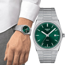 Load image into Gallery viewer, Tissot PRX Green Dial Silver Steel Strap Watch For Men - T137.410.11.091.00