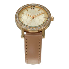 Load image into Gallery viewer, Michael Kors Corey Analog Gold Dial Brown Leather Strap Watch for Women - MK2986