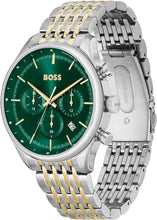 Load image into Gallery viewer, Hugo Boss Gregor Chronograph Green Dial Two Tone Steel Strap Watch For Men - 1514081