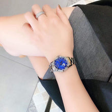 Load image into Gallery viewer, Bulova Crystal Collection Blue Mother of Pearl Dial Silver Steel Strap Watch for Women - 96L238