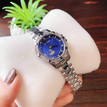 Load image into Gallery viewer, Bulova Crystal Collection Blue Mother of Pearl Dial Silver Steel Strap Watch for Women - 96L238