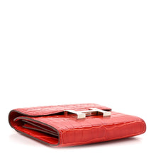 Load image into Gallery viewer, Shiny Alligator Constance Short Wallet Geranium