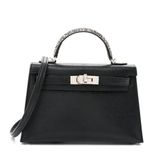 Load image into Gallery viewer, Chevre Chamkila Lizard Mini Kelly Sellier Touch 20 Black Ombre