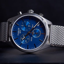 Load image into Gallery viewer, Tissot PR 100 Chronograph Blue Dial Silver Mesh Bracelet Watch for Men - T101.417.11.041.00