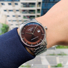 Load image into Gallery viewer, Tissot Luxury Powermatic 80 Brown Dial Silver Steel Strap Watch For Men - T086.407.11.291.00