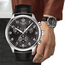 Load image into Gallery viewer, Tissot Chrono XL Classic Black Dial Black Leather Strap Watch For Men - T116.617.16.057.00