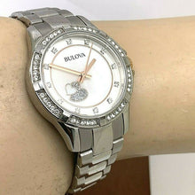 Load image into Gallery viewer, Bulova Crystal Collection Mother of Pearl Dial Silver Steel Strap Watch for Women - 98L232