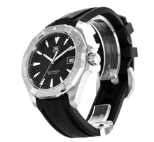 Load image into Gallery viewer, Tag Heuer Aquaracer Quartz Black Dial Black Rubber Strap Watch for Men - WAY1110.FT8021