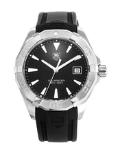 Load image into Gallery viewer, Tag Heuer Aquaracer Quartz Black Dial Black Rubber Strap Watch for Men - WAY1110.FT8021