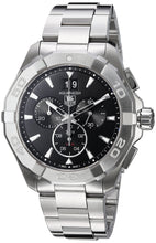 Load image into Gallery viewer, Tag Heuer Aquaracer Chronograph Black Dial Silver Steel Strap Watch for Men - CAY1110.BA0927