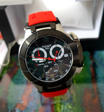 Load image into Gallery viewer, Tissot T Race Chronograph Black Dial Red Rubber Strap Watch for Men - T048.417.27.057.01