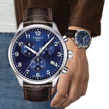 Load image into Gallery viewer, Tissot Chrono XL Classic Blue Dial Brown Leather Strap Watch For Men - T116.617.16.047.00