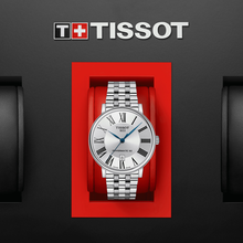 Load image into Gallery viewer, Tissot T Classic Carson Premium Powermatic 80 Silver Dial Silver Steel Strap Watch For Men - T122.407.11.033.00
